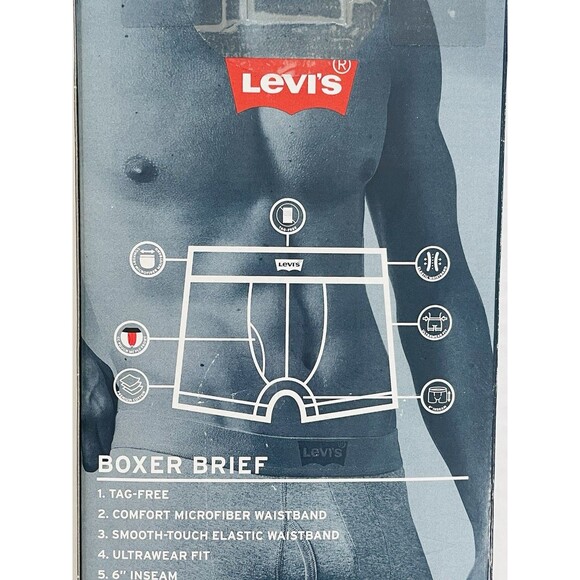 Levi’s Boxer Brief 100% Cotton 5 Pack Men’s XL Style#5MB1986LW1 Color:AST - Picture 6 of 10